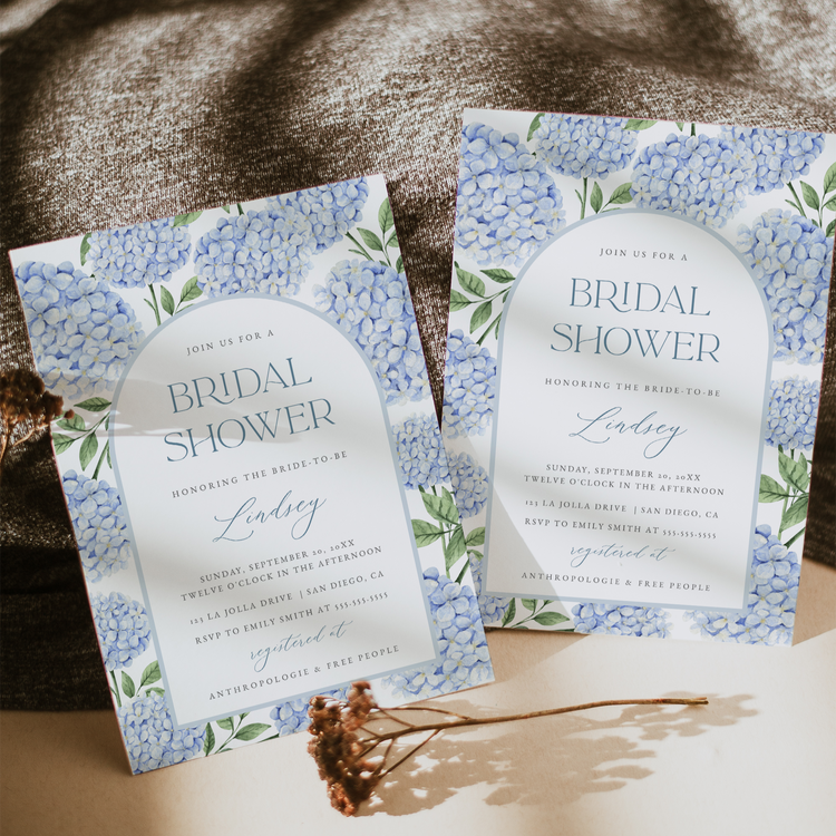 NANCY | Blue Hydrangea Bridal Shower Invitation