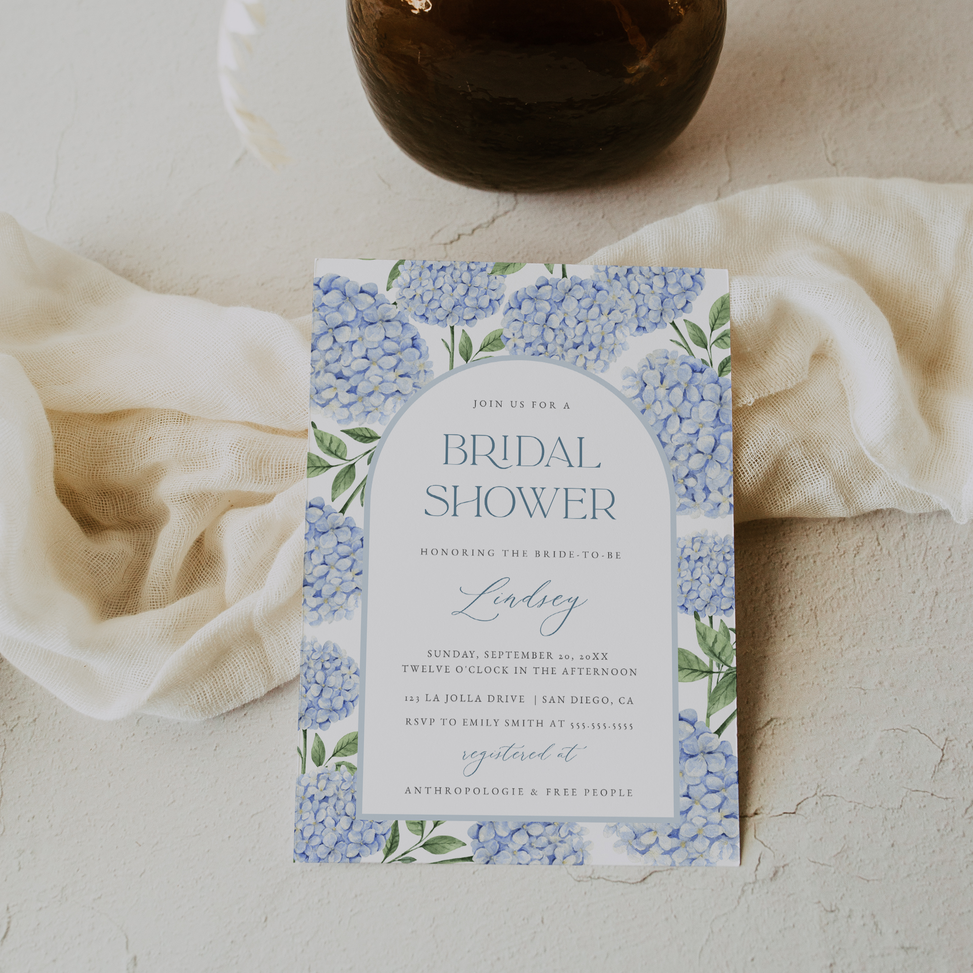 NANCY | Blue Hydrangea Bridal Shower Invitation – The Tiny Owl NANCY | Blue Hydrangea Bridal Shower Invitation – The Tiny Owl