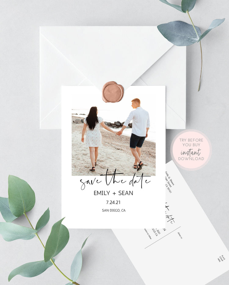 Photo Save the Date, DIY Save the Date, Printable Save the Date Postcard, Minimal Save the Date, Save our Date, Simple Save the Date