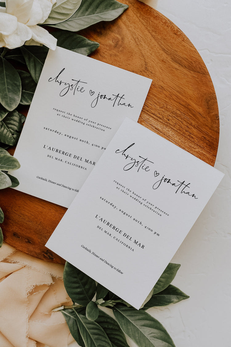 Modern Wedding Invitation Suite Template, Simple Wedding Invitation, Editable Minimalist Wedding Invitation Suite, Neutral Wedding