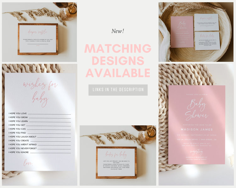 Pink Baby Shower Welcome Sign Template | Editable Welcome Sign | Modern Welcome Sign | Girl Baby Shower | Boho Baby Shower
