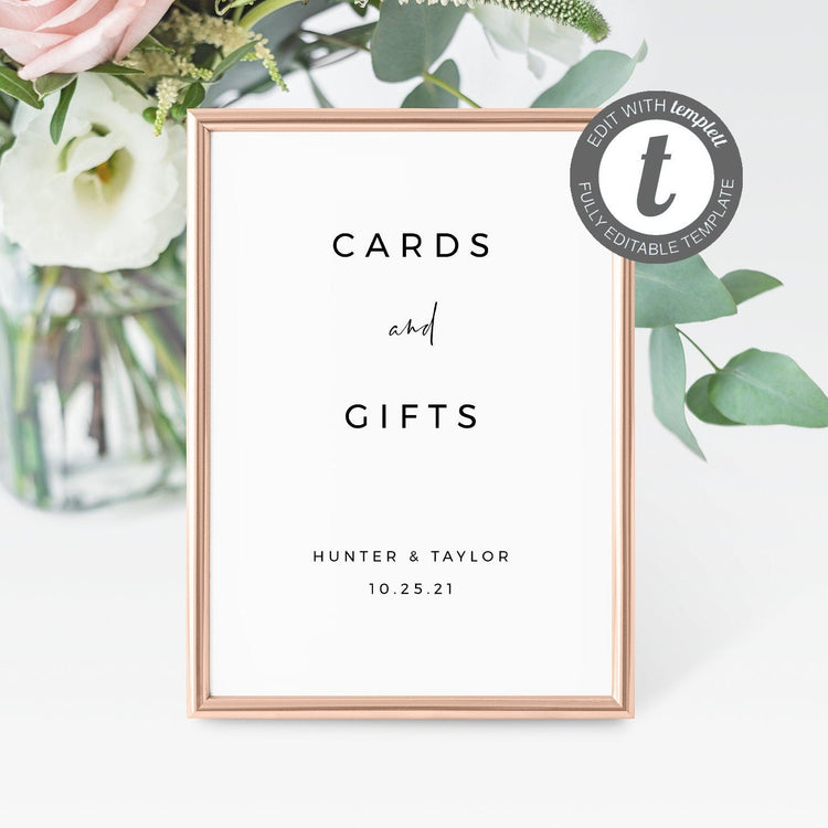 EDITABLE Cards and Gifts Wedding Sign | Cards and Gifts Sign | Cards and Gifts Printable | Wedding Gifts Sign Cards | Gift Table Sign