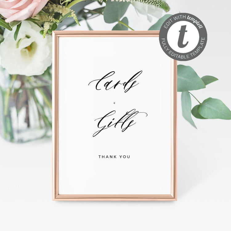 EDITABLE Cards and Gifts Wedding Sign | Cards and Gifts Sign | Cards and Gifts Printable | Wedding Gifts Sign Cards | Gift Table Sign