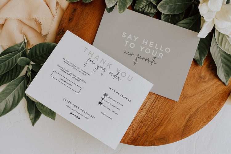 EDITABLE Business Thank You Card Printable | Minimal Thank You | Thanks For Your Purchase Card | Seller Thank You | Customer Thank You