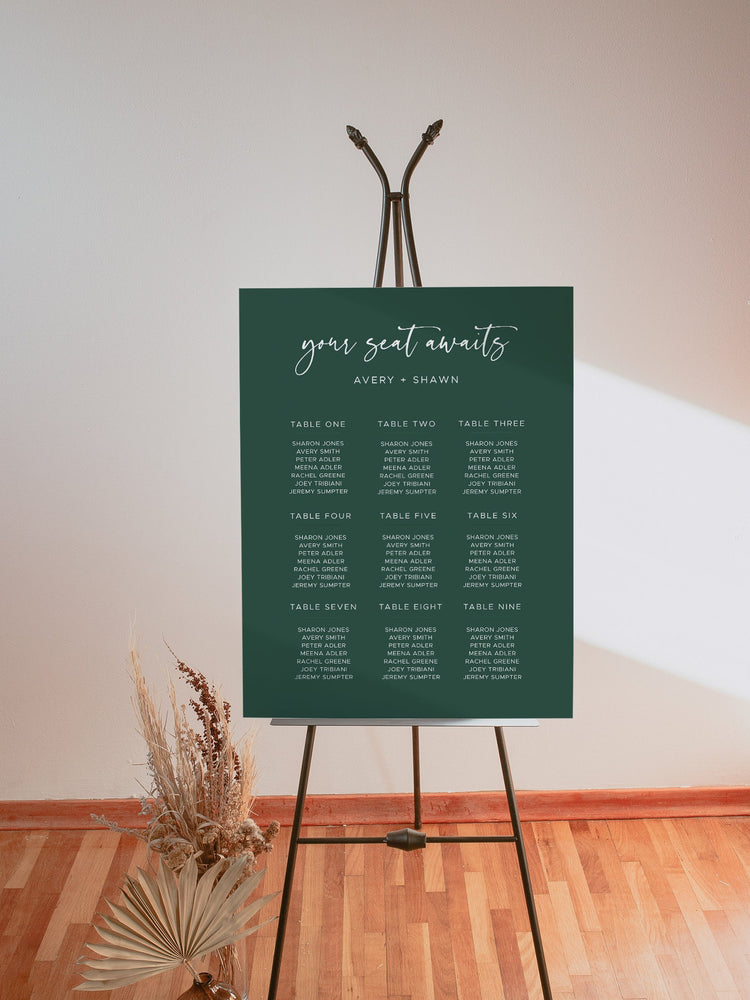 Printable Seating Chart Template, Editable Seating Chart Sign | Seating Chart Sign, Wedding Seating Chart, Wedding Seating Sign Templett