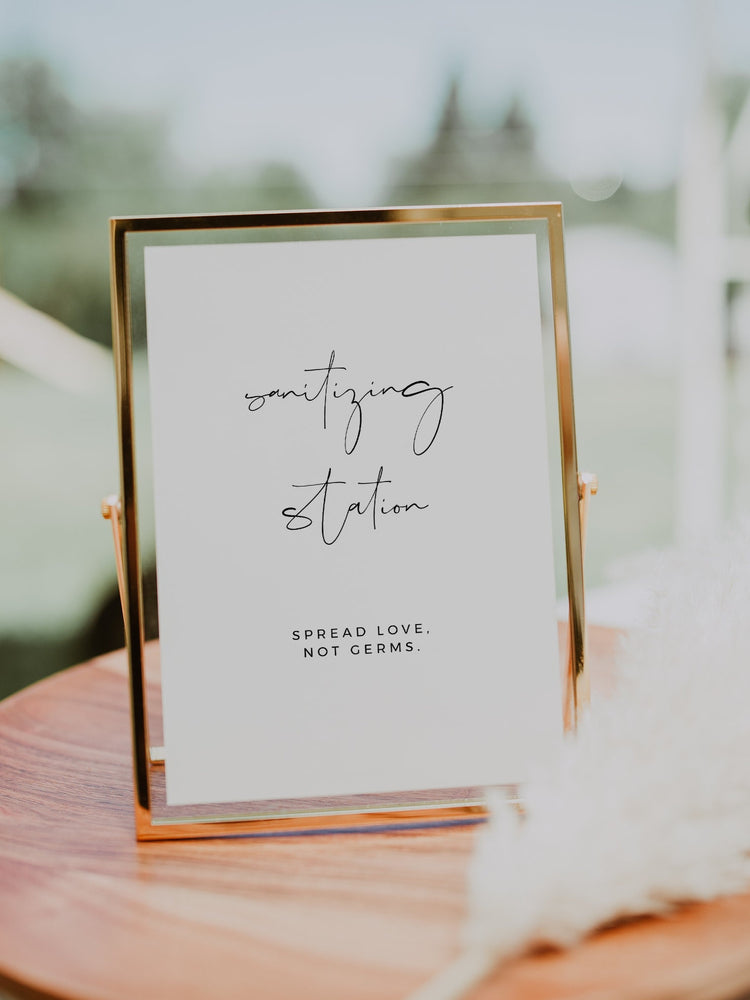 Sanitizing Station Sign Printable, Modern Minimalist Wedding Sanitizer Sign, Social Distancing Printable Wedding Signs Instant DIY