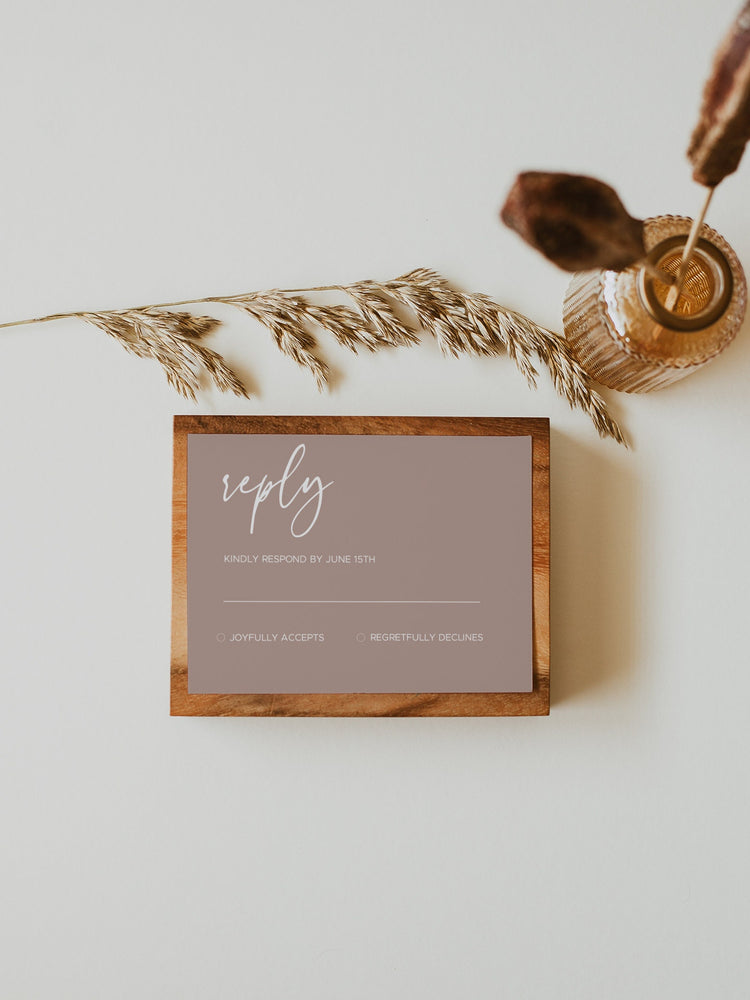Terracotta Wedding Invitation Template | Minimalist Desert Wedding Invite | Burnt Orange Wedding Invite | Editable Rust Invite Template
