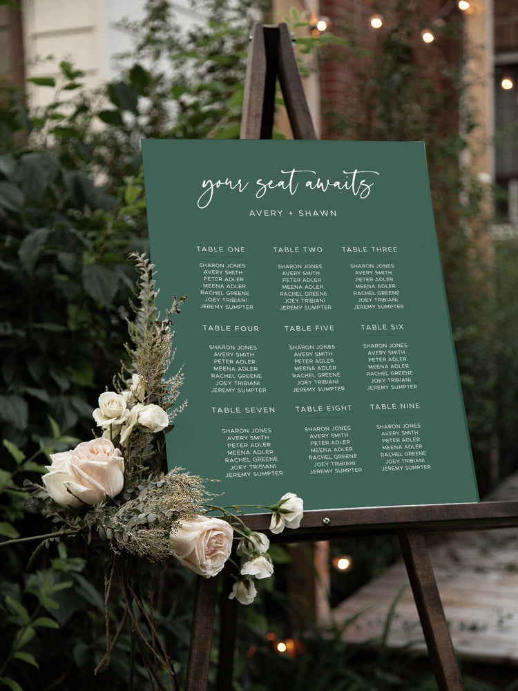 Printable Seating Chart Template, Editable Seating Chart Sign | Seating Chart Sign, Wedding Seating Chart, Wedding Seating Sign Templett