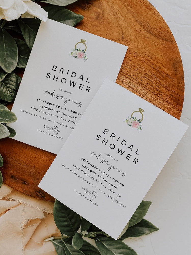 Pink Floral Bridal Shower Invitation, Editable Bridal Shower Invitation Template, Pink Bridal Shower, Pink Watercolor Bridal Shower Template