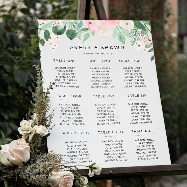 FLORA | Blush Floral Seating Chart
