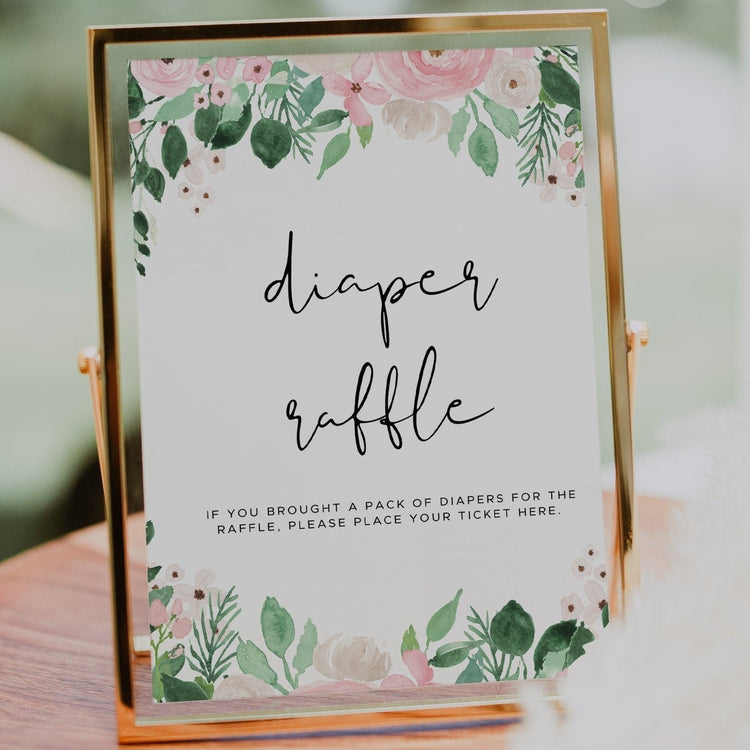 FLORA | Diaper Raffle Sign