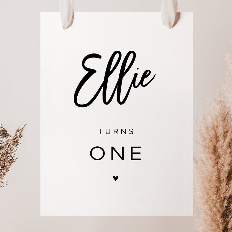 Girls Birthday Welcome Sign | Minimalist Birthday Sign | Editable Template | First 1st Birthday | TEMPLETT Instant download |