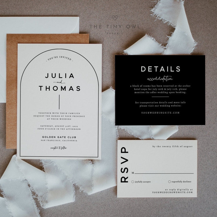 SLOANE | Minimal Arch Wedding Invitation Suite