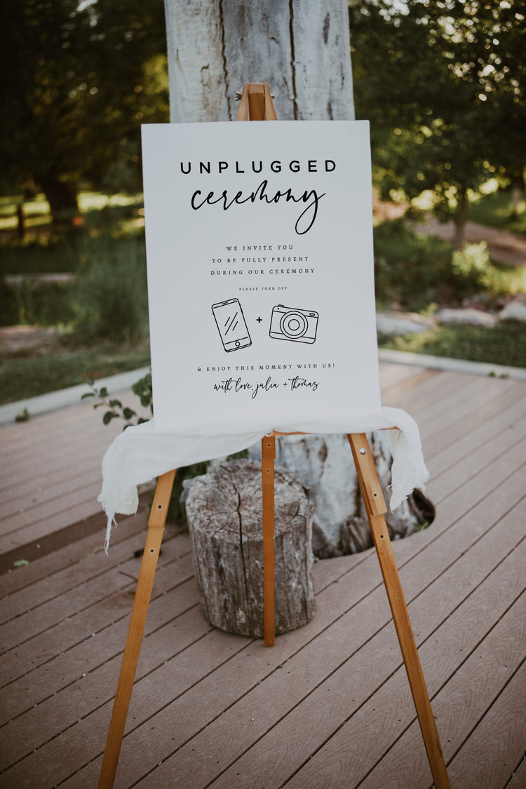 Minimalist Unplugged Ceremony Sign Template, Unplugged Ceremony Sign Printable Download, Wedding Unplugged Sign, Templett Signs #0511A