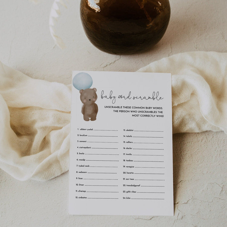 TEDDY | Baby Shower Word Scramble Game