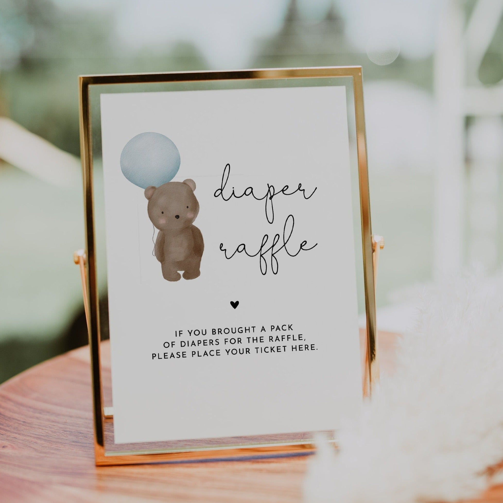 Baby Shower Diaper Raffle Wording TEDDY Diaper Raffle Sign – The