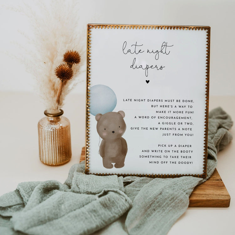 TEDDY | Late Night Diaper Game Sign