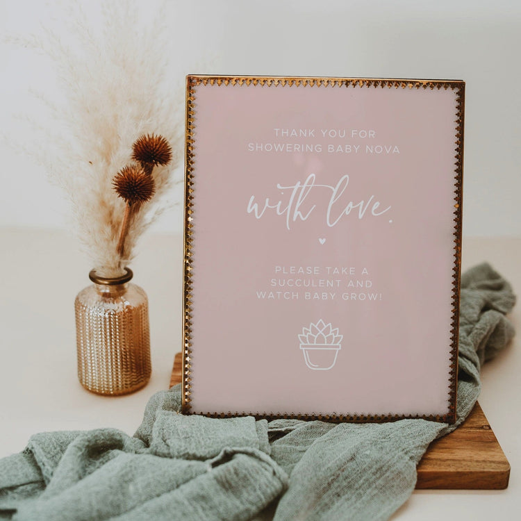 BEVERLY | Succulent Favor Sign