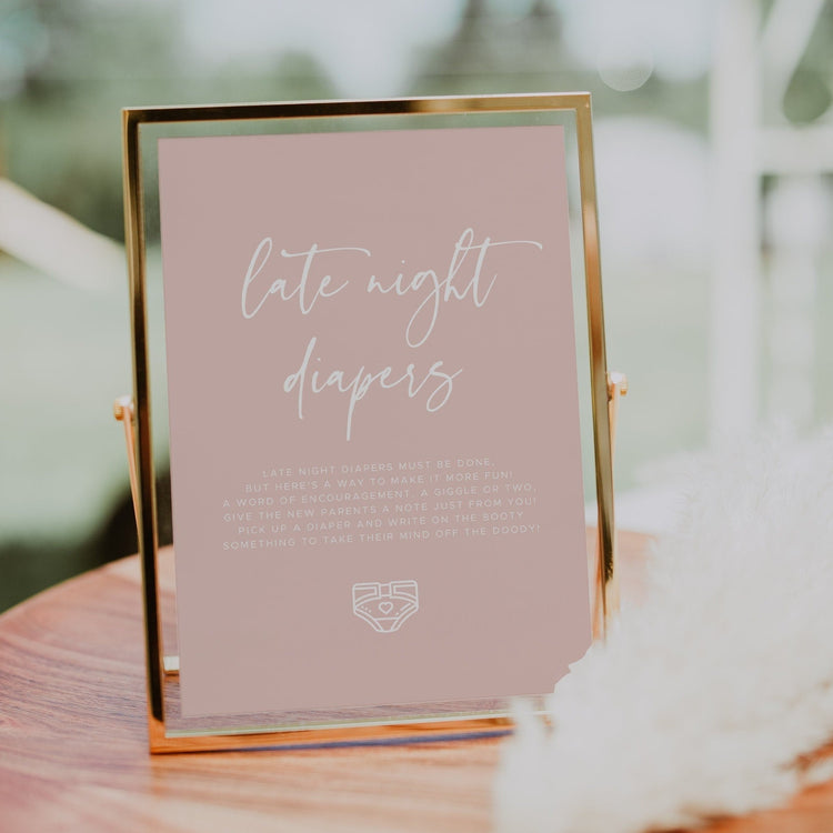 BEVERLY | Late Night Diaper Game Sign
