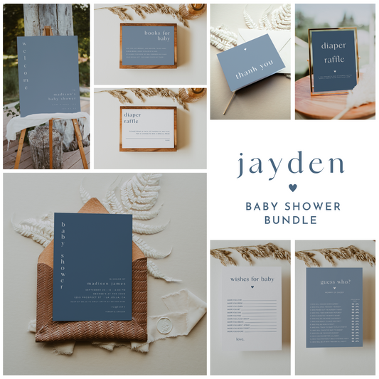 JAYDEN | Baby Shower Invitation Bundle