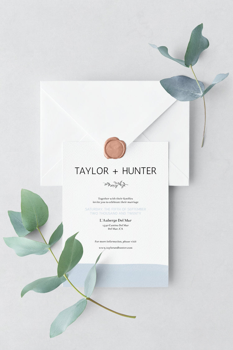 Watercolor Wedding Invitation, minimal wedding invite,Instant Download, Invitation Template, Wedding Invitation, Editable Template, Templett