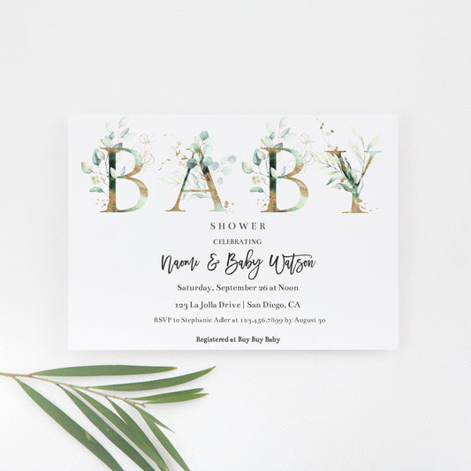 Editable Baby Shower Invitation, Gender Neutral Baby Shower, Instant Download, Invitation Template, Baby Invitation Set, Editable Template