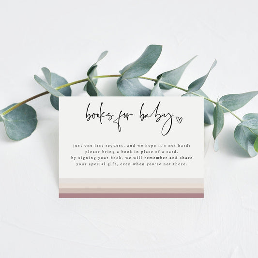 Boho Baby Shower Books For Baby Card, Books For Baby Insert, Books For Baby Shower Invitation, Bohemian Baby Shower