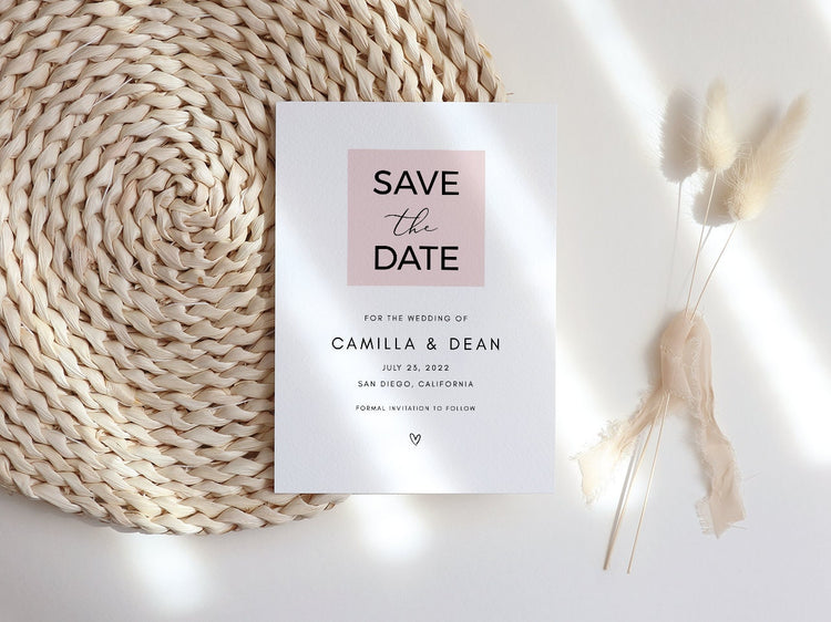 Printable Save the Date Template | Editable Save the Date Card | Calligraphy Save the Date | Minimalist | Templett Save the Dates