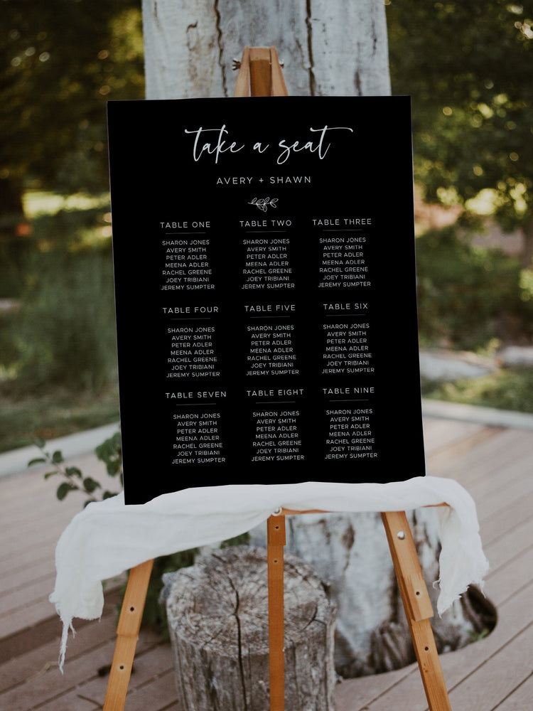 Printable Seating Chart Template, Editable Seating Chart Sign | Seating Chart Sign, Wedding Seating Chart, Wedding Seating Sign Templett
