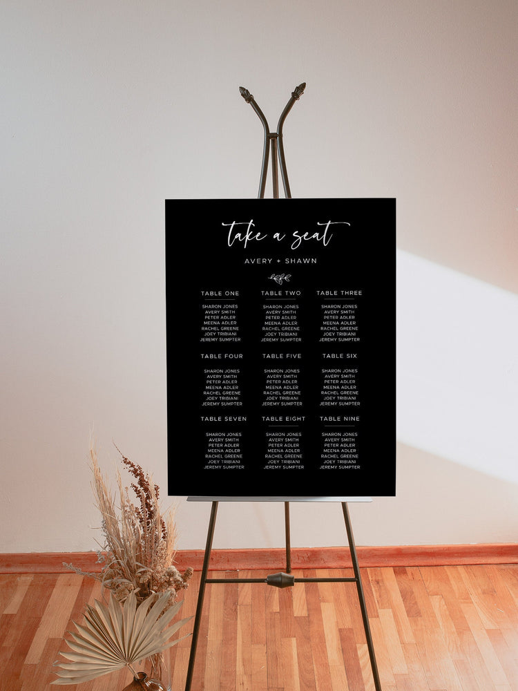 Printable Seating Chart Template, Editable Seating Chart Sign | Seating Chart Sign, Wedding Seating Chart, Wedding Seating Sign Templett