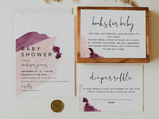 DAKOTA | Pink & Burgundy Baby Shower Suite