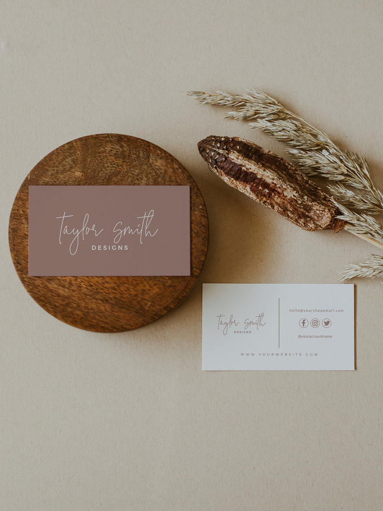 Terracotta Business Card Template, Minimalist Business Cards, Modern Business Card, Editable Business Card Template, Printable Business Card