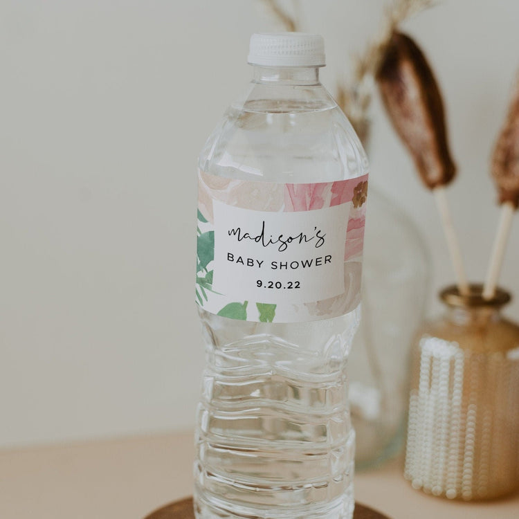 FLORA | Baby Shower Water Bottle Label