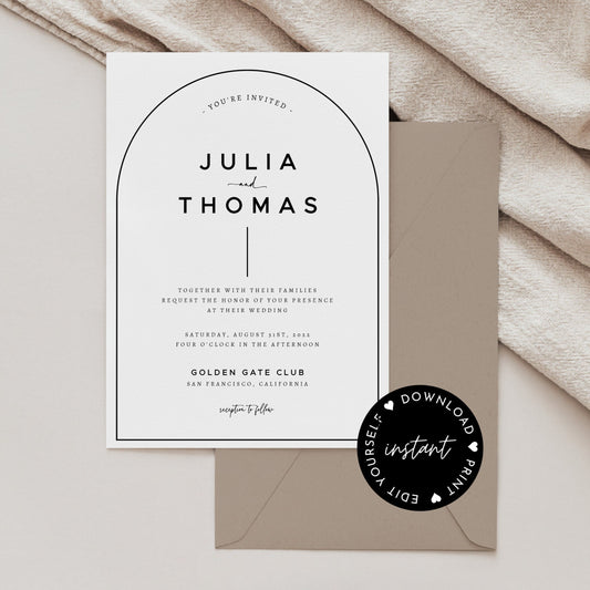 SLOANE | Minimal Arch Wedding Invitation Suite