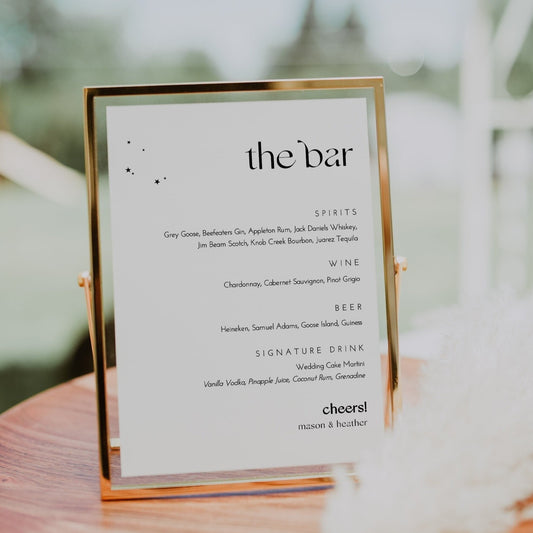 LUNA | Celestial Wedding Bar Sign