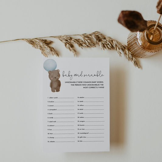 TEDDY | Baby Shower Word Scramble Game